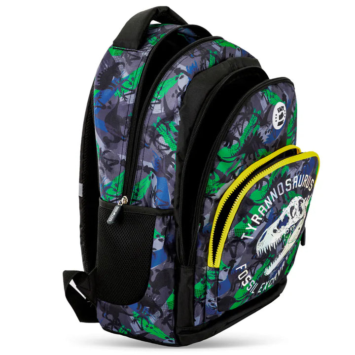 Eazy Kids Backpack w/Lunch Bag and Pencil Case 17”-T Rex (Green)