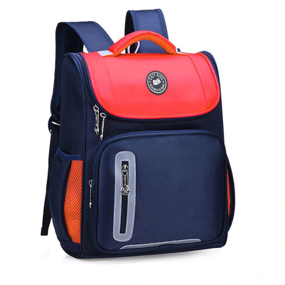 Eazy Kids Ergonomic School Bag (Red Blue)