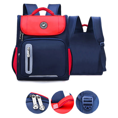 Eazy Kids Ergonomic School Bag (Red Blue)