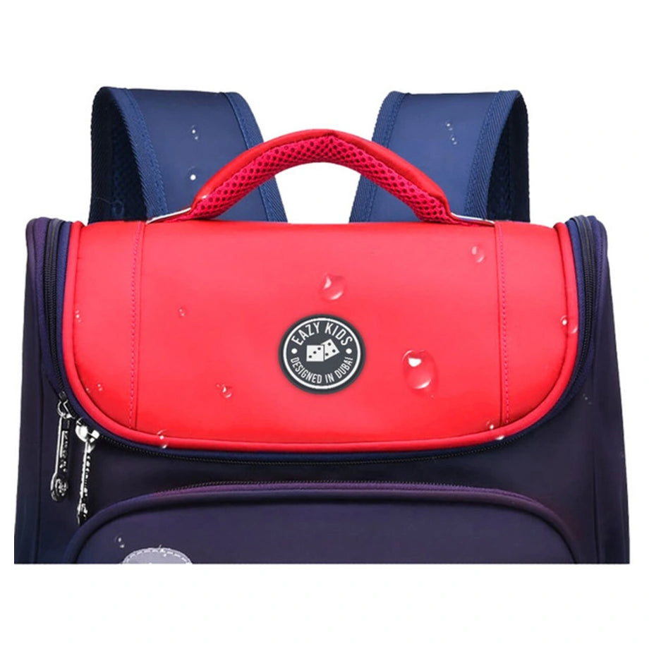 Eazy Kids Ergonomic School Bag (Red Blue)