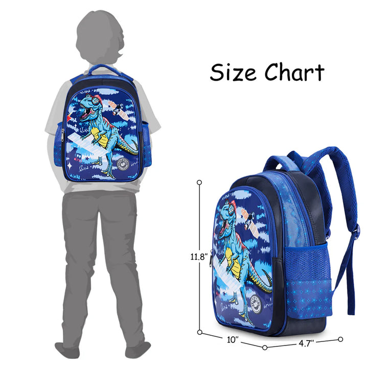 Eazy Kids T-Rex School Bag (Blue)