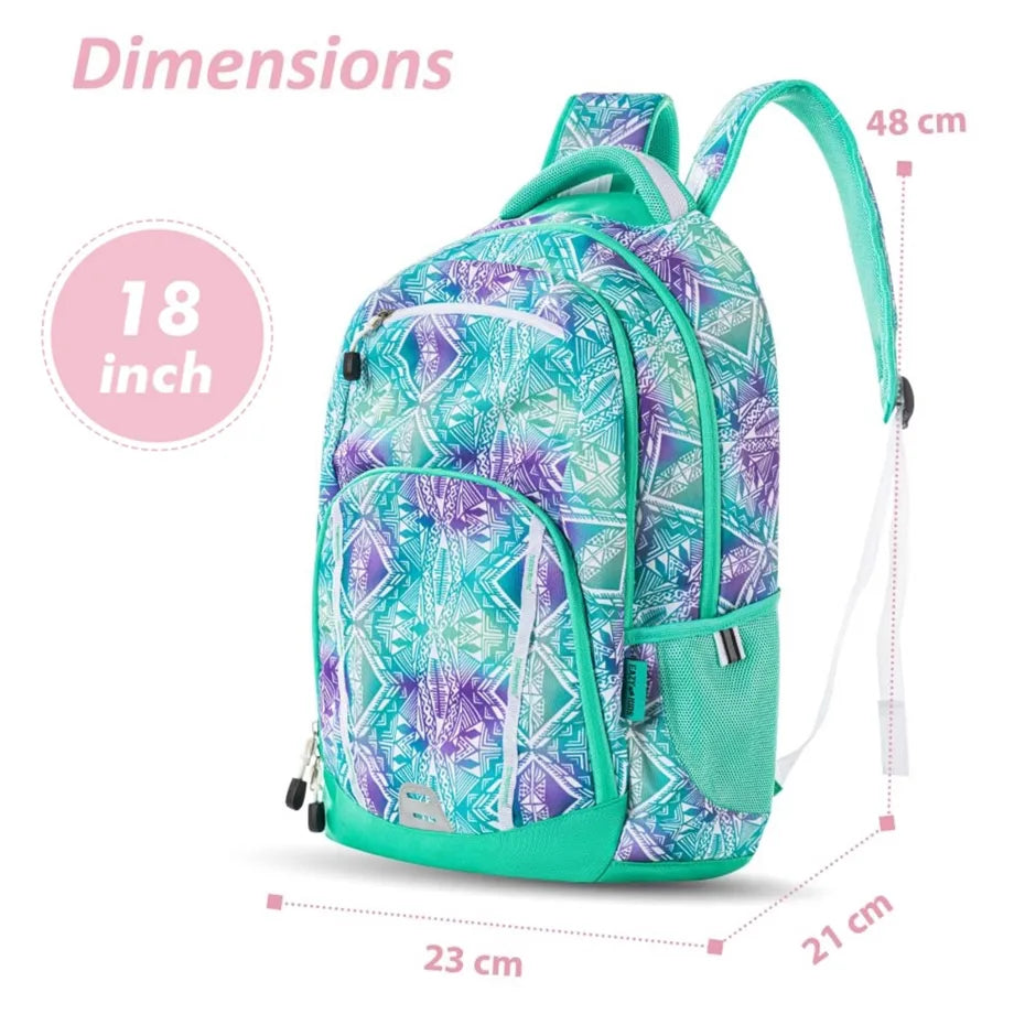Eazy Kids 18" School Bag (Geometrical Green)
