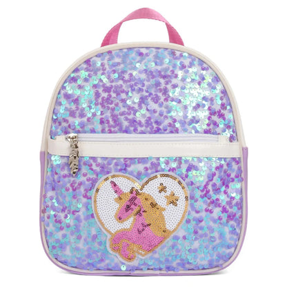 Eazy Kids Sequin School Backpack (Horse Purple)