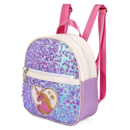 Eazy Kids Sequin School Backpack (Horse Purple)