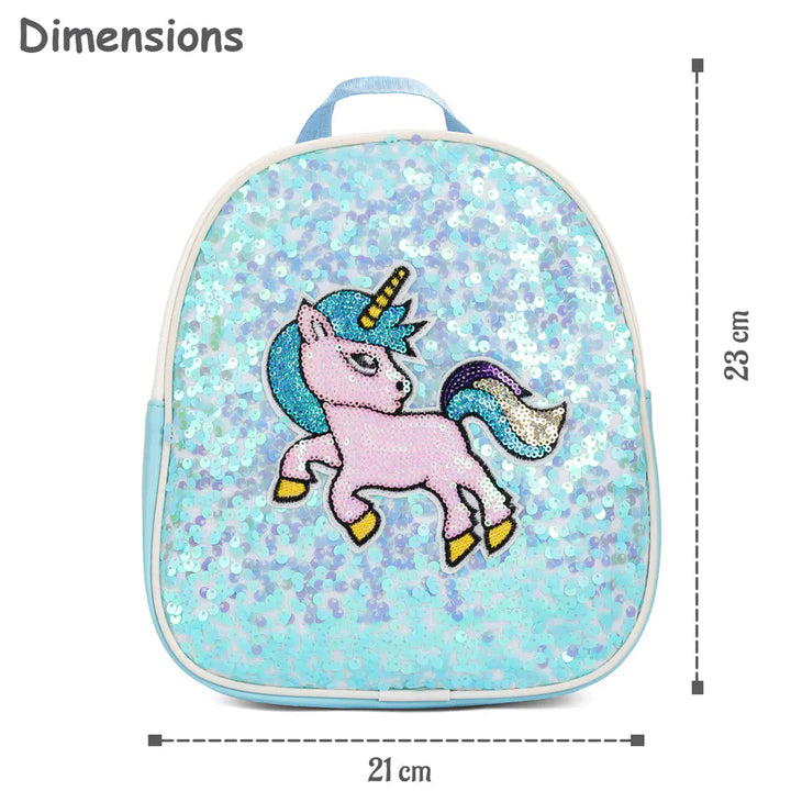 Eazy Kids Sequin School Backpack Unicorn (Green)
