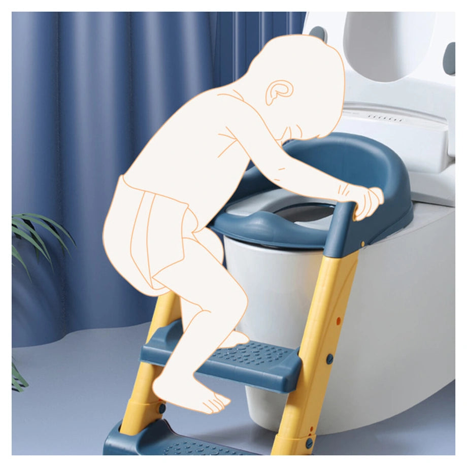 Eazy Kids Step Stool Foldable Potty Trainer Seat (Blue)