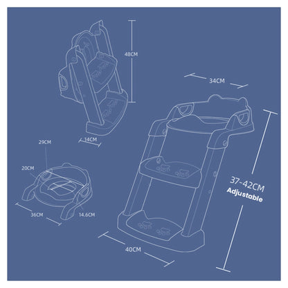 Eazy Kids Step Stool Foldable Potty Trainer Seat (Blue)