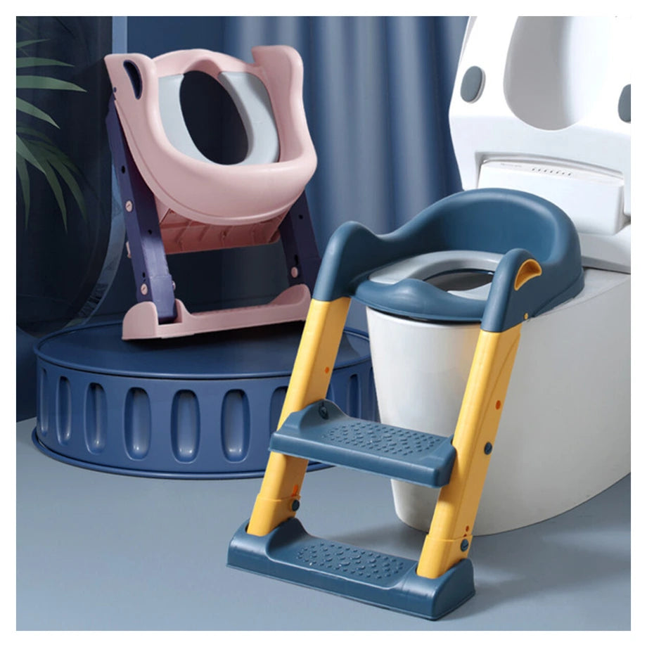Eazy Kids Step Stool Foldable Potty Trainer Seat (Blue)