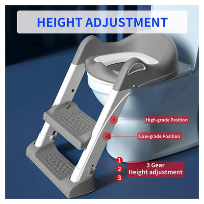 Eazy Kids Step Stool Foldable Potty Trainer Seat (Grey)