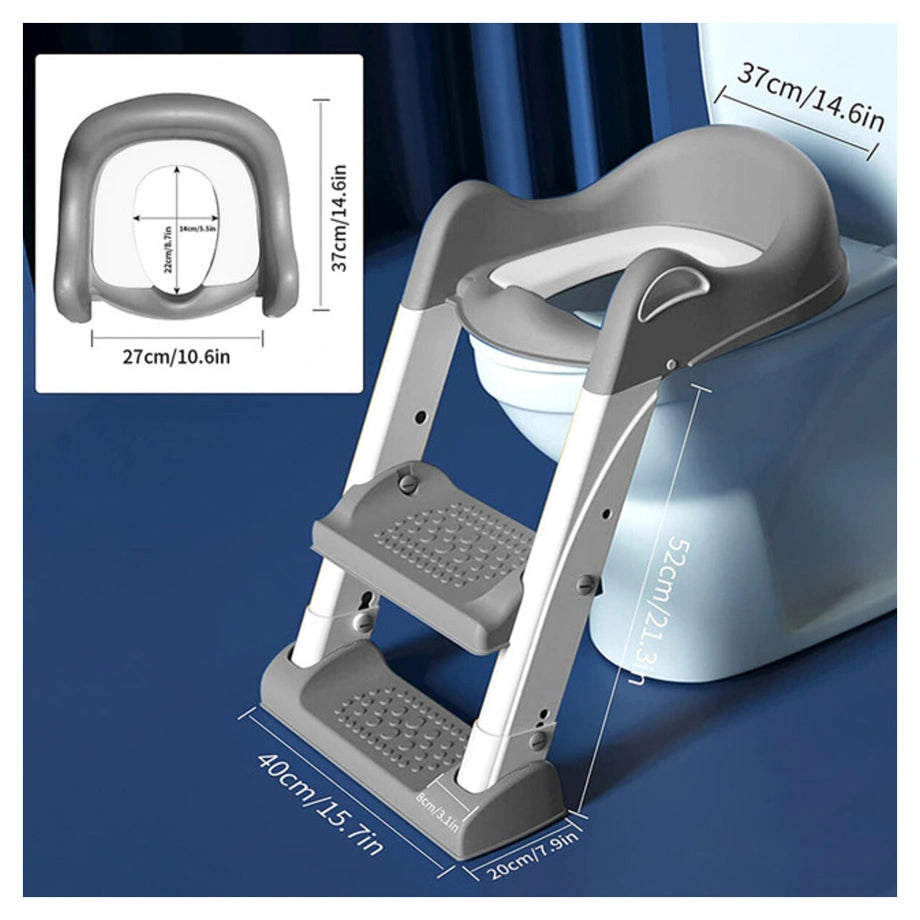 Eazy Kids Step Stool Foldable Potty Trainer Seat (Grey)