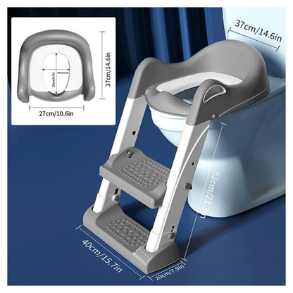 Eazy Kids Step Stool Foldable Potty Trainer Seat (Grey)