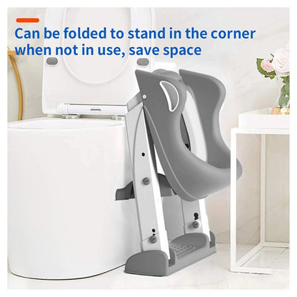 Eazy Kids Step Stool Foldable Potty Trainer Seat (Grey)