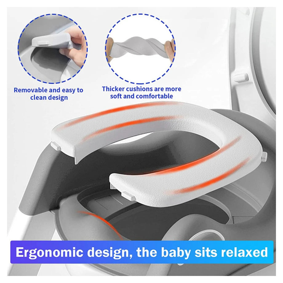 Eazy Kids Step Stool Foldable Potty Trainer Seat (Grey)