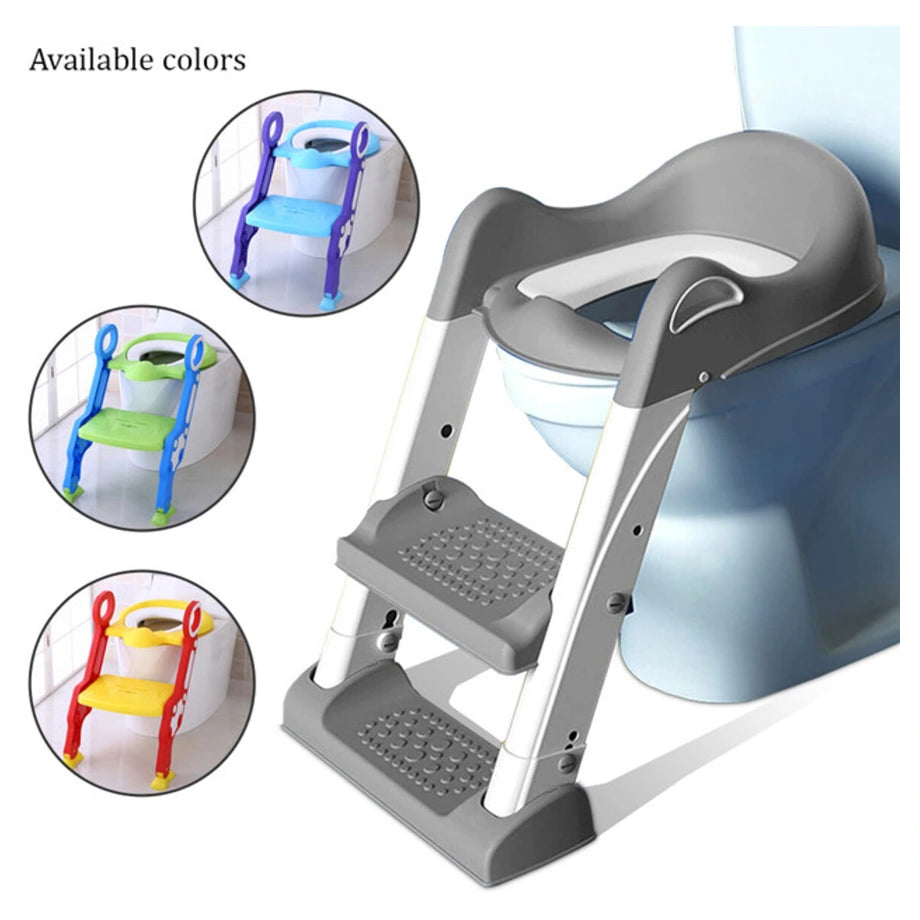 Eazy Kids Step Stool Foldable Potty Trainer Seat (Grey)