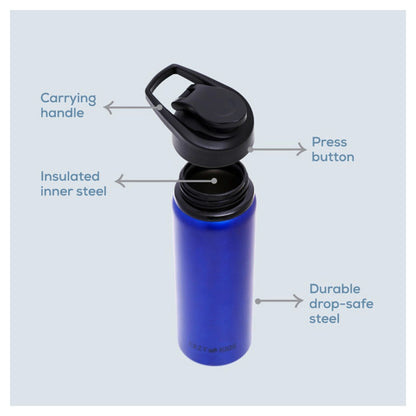 Eazy Kids Stainless Steel Sports Water Bottle 700ml (Blue)