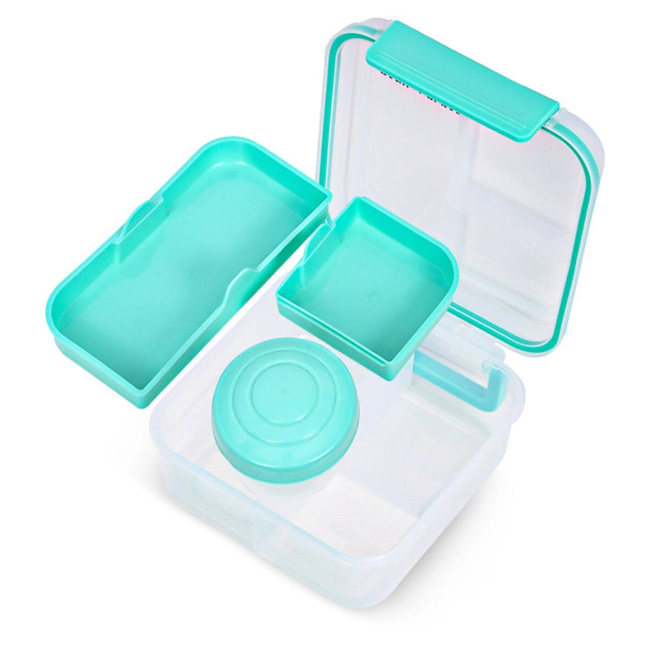 Eazy Kids 3/4/5 Compartment Convertible 1250ml Bento Lunch Box with 150ml Gravy Bowl (Green)