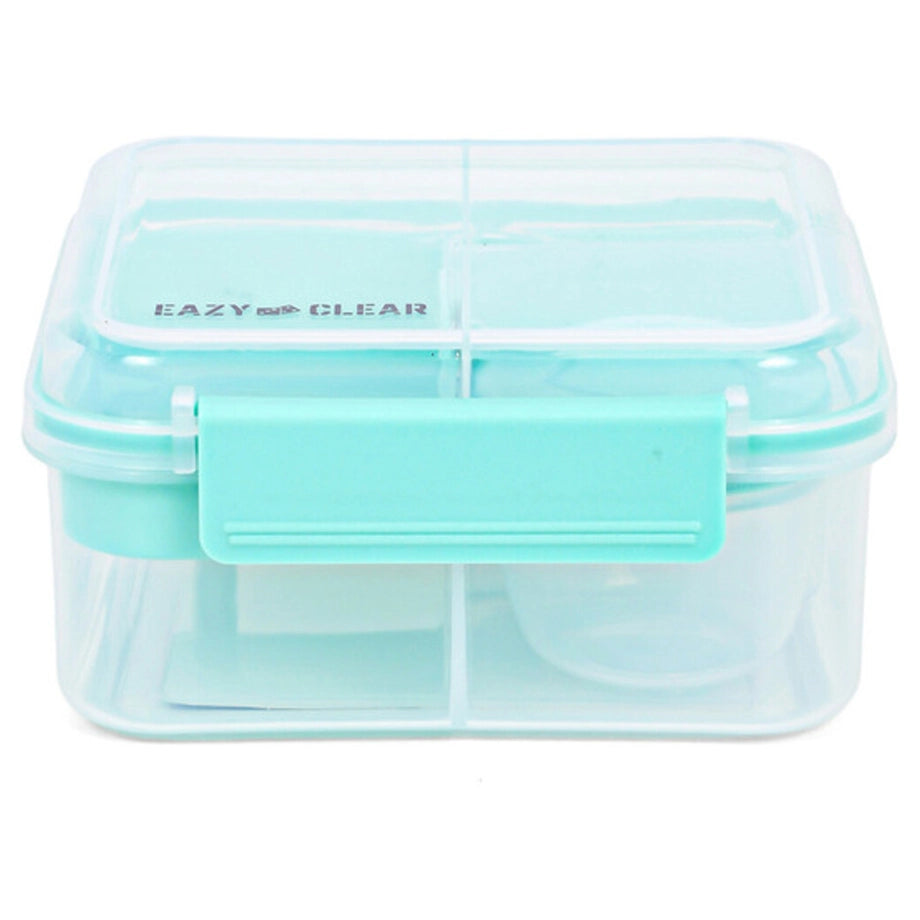 Eazy Kids 3/4/5 Compartment Convertible 1250ml Bento Lunch Box with 150ml Gravy Bowl (Green)
