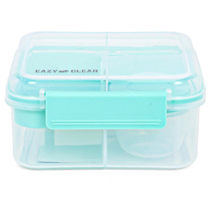 Eazy Kids 3/4/5 Compartment Convertible 1250ml Bento Lunch Box with 150ml Gravy Bowl (Green)
