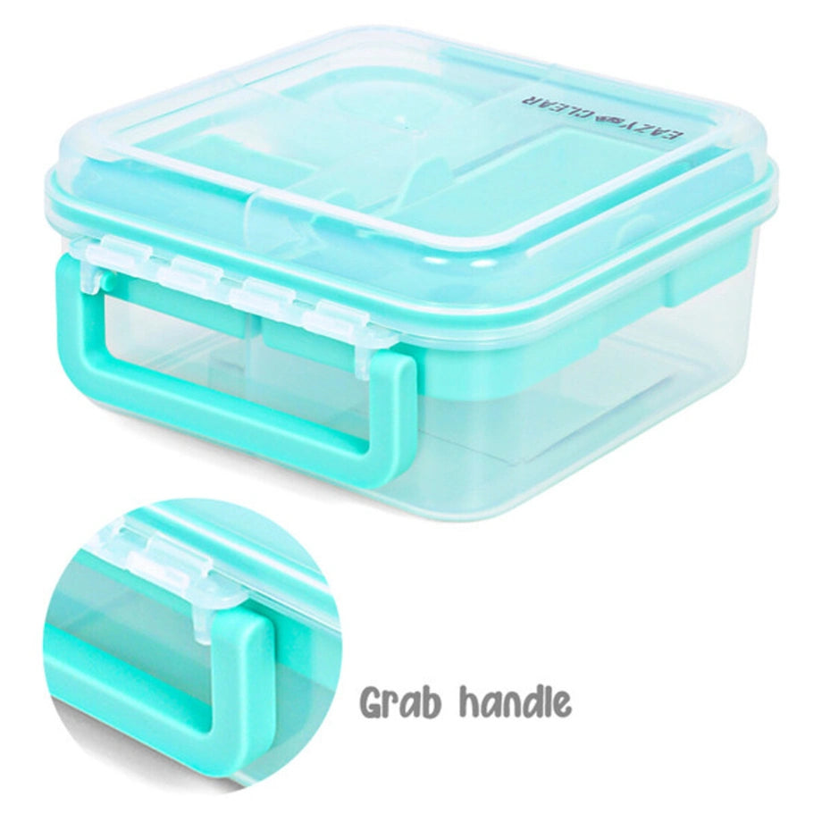 Eazy Kids 3/4/5 Compartment Convertible 1250ml Bento Lunch Box with 150ml Gravy Bowl (Green)