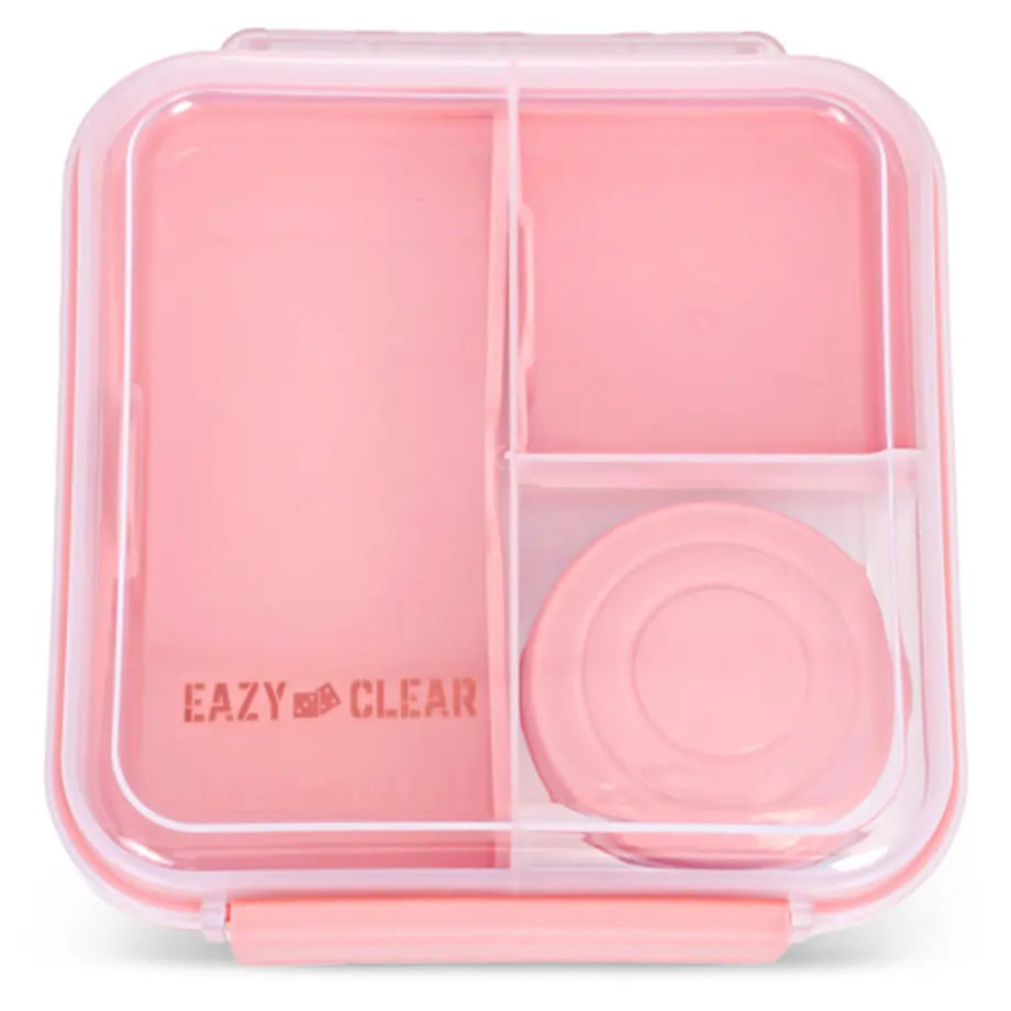 Eazy Kids 3/4/5 Compartment Convertible 1250ml Bento Lunch Box with 150ml Gravy Bowl (Pink)