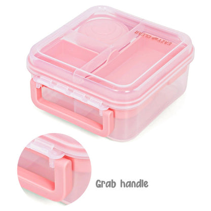 Eazy Kids 3/4/5 Compartment Convertible 1250ml Bento Lunch Box with 150ml Gravy Bowl (Pink)
