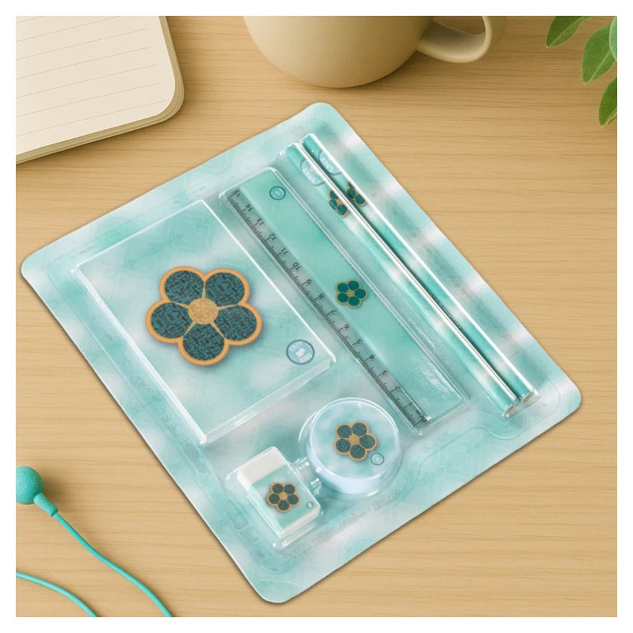 Eazy Kids Stationary Set (Daisy Flower Green)