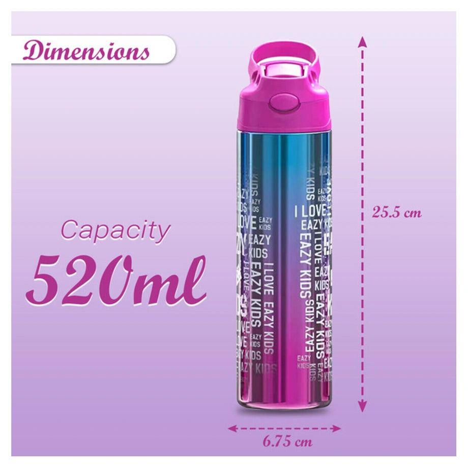 Eazy Kids Double wall Stainless Steel Water Bottle (Pink) (530ml)