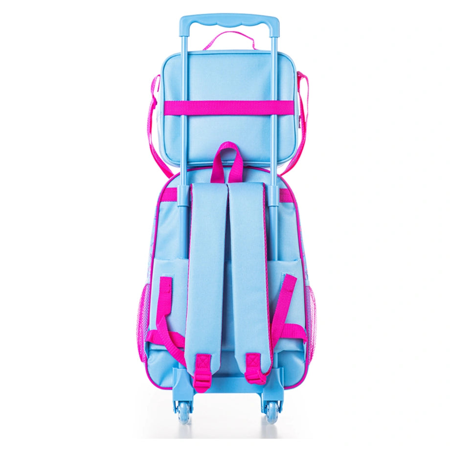 Eazy Kids Set of 5 Trolley 16" School Bag Combo (Butterfly)