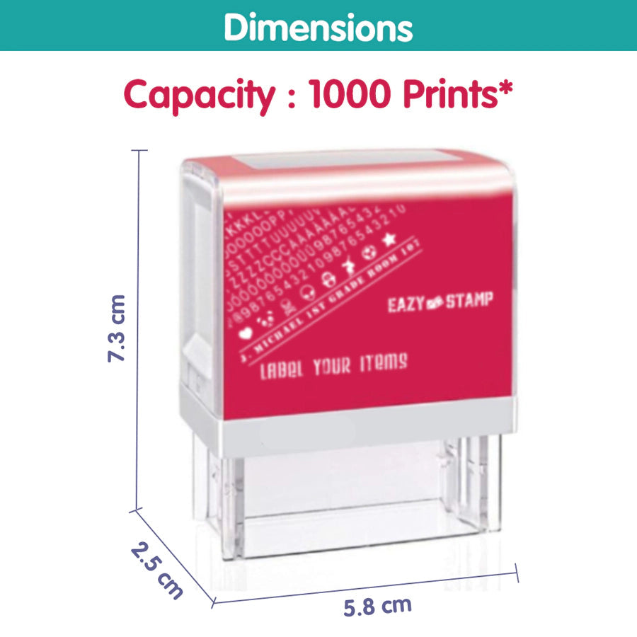 مجموعة طوابع قماشية ذاتية الحبر قابلة للتخصيص من Eazy Kids، حبر أسود مجموعة طوابع قماشية ذاتية الحبر قابلة للتخصيص من Eazy Kids، حبر أسود