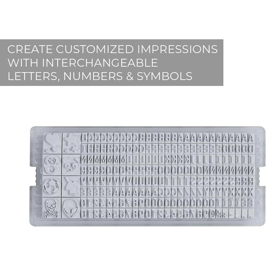 مجموعة طوابع قماشية ذاتية الحبر قابلة للتخصيص من Eazy Kids، حبر أسود مجموعة طوابع قماشية ذاتية الحبر قابلة للتخصيص من Eazy Kids، حبر أسود