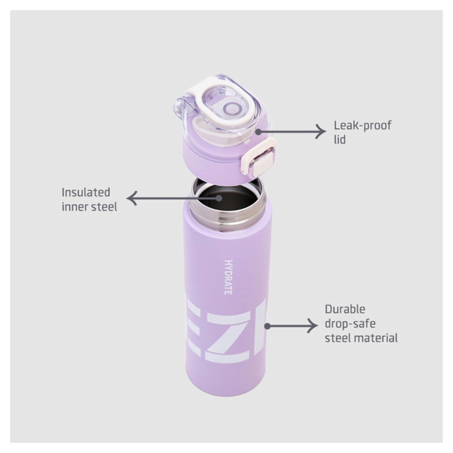 Eazy Kids Insulated Travel Water Bottle 550ml (Purple)