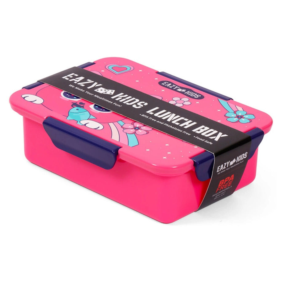 Eazy Kids 1/2/3/4 Compartment Convertible Bento Lunch Box Cat 850ml (Pink)