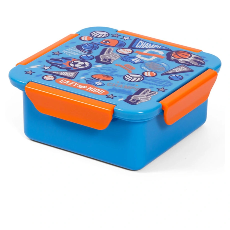 Eazy Kids Lunch Box, Soccer 650ml (Blue)