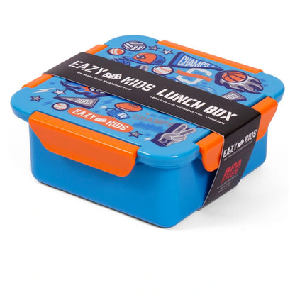 Eazy Kids Lunch Box, Soccer 650ml (Blue)