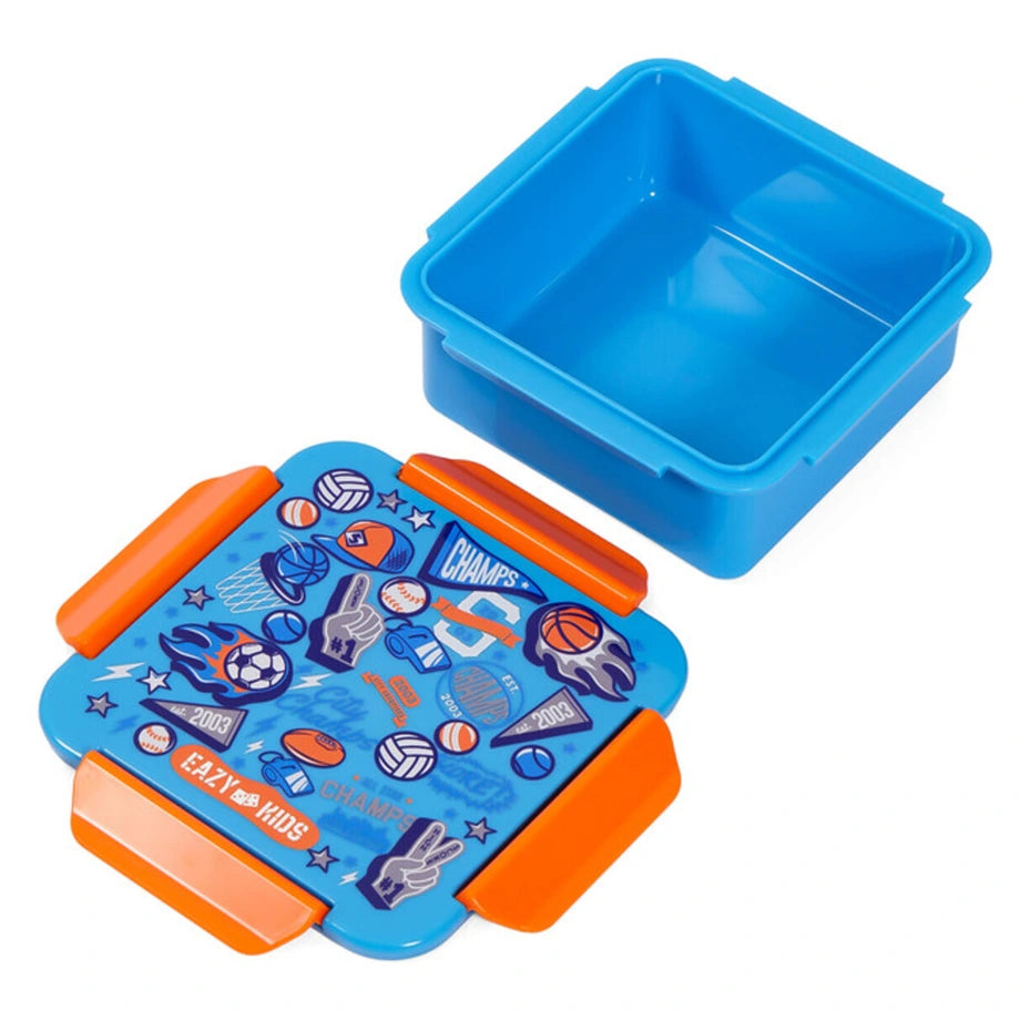 Eazy Kids Lunch Box, Soccer 650ml (Blue)