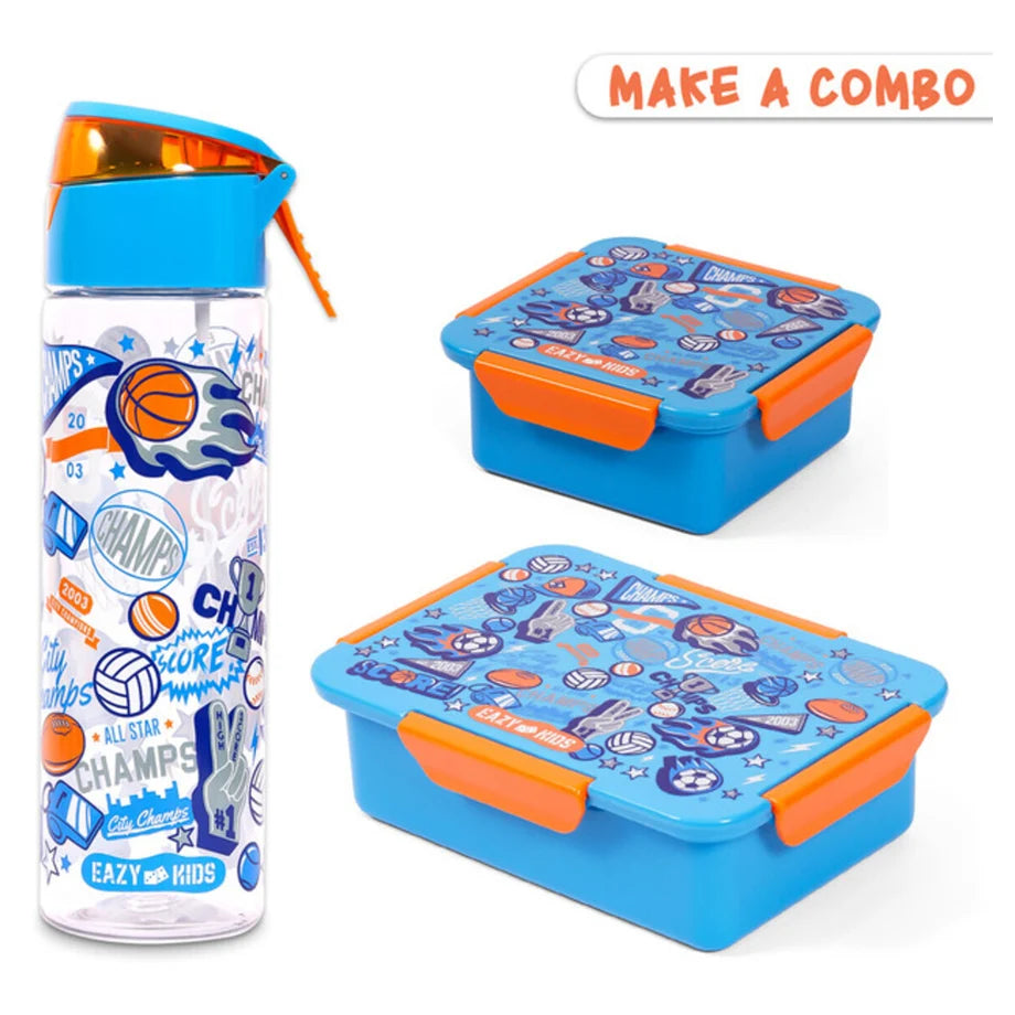 Eazy Kids Lunch Box, Soccer 650ml (Blue)