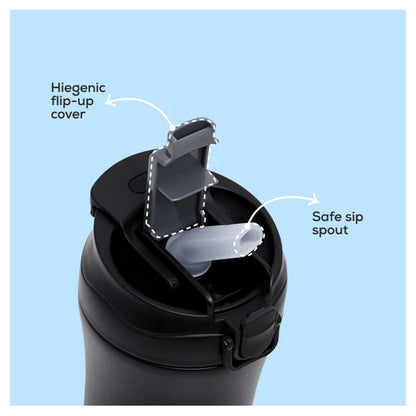 Eazy Kids Insulated Tumbler Water Bottle 400ml (Black)