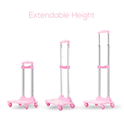 Eazy Kids 4-Wheel School Bag Trolley (Pink)