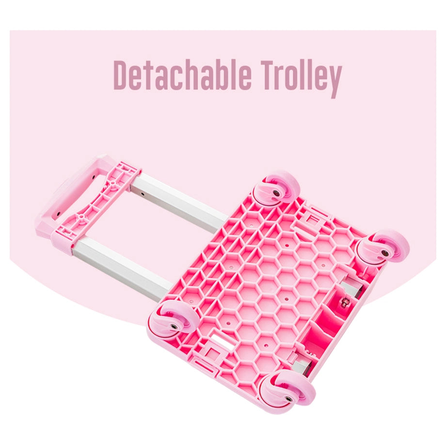 Eazy Kids 4-Wheel School Bag Trolley (Pink)