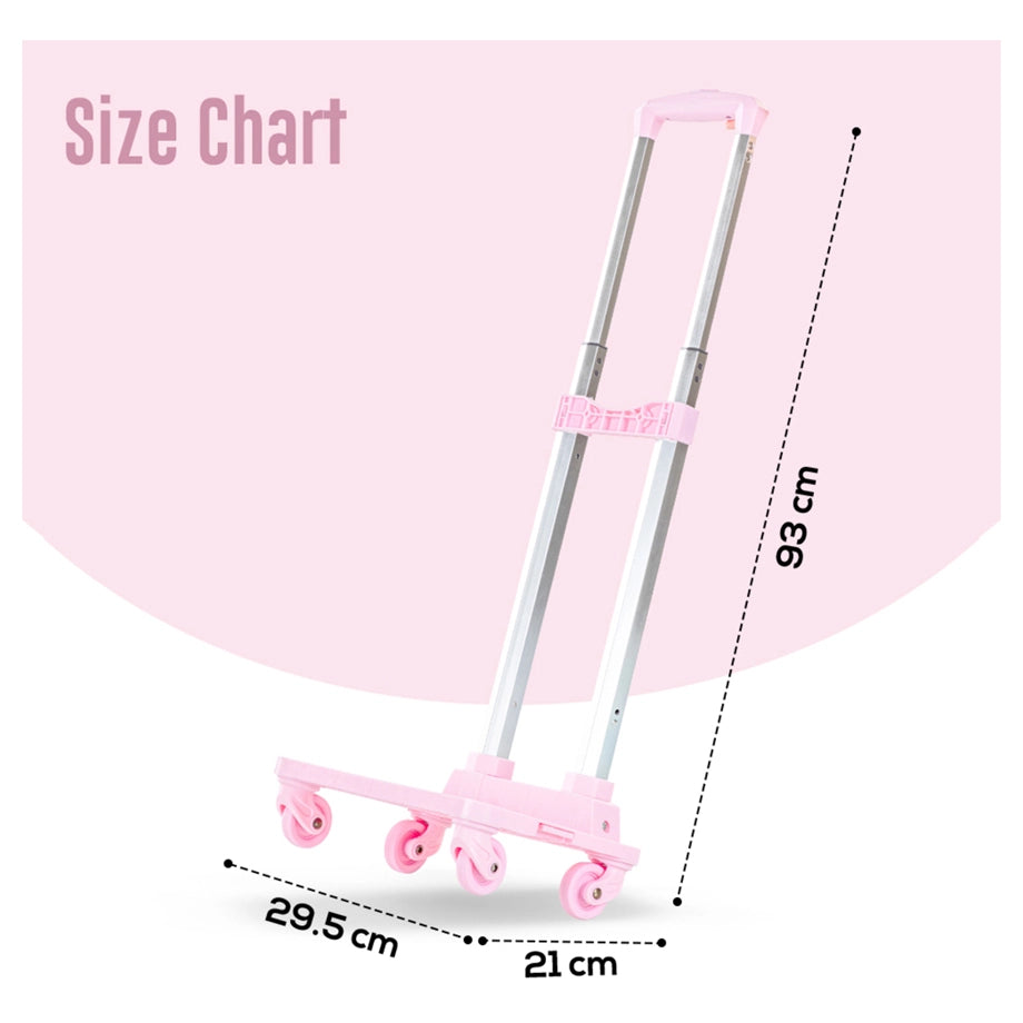 Eazy Kids 4-Wheel School Bag Trolley (Pink)
