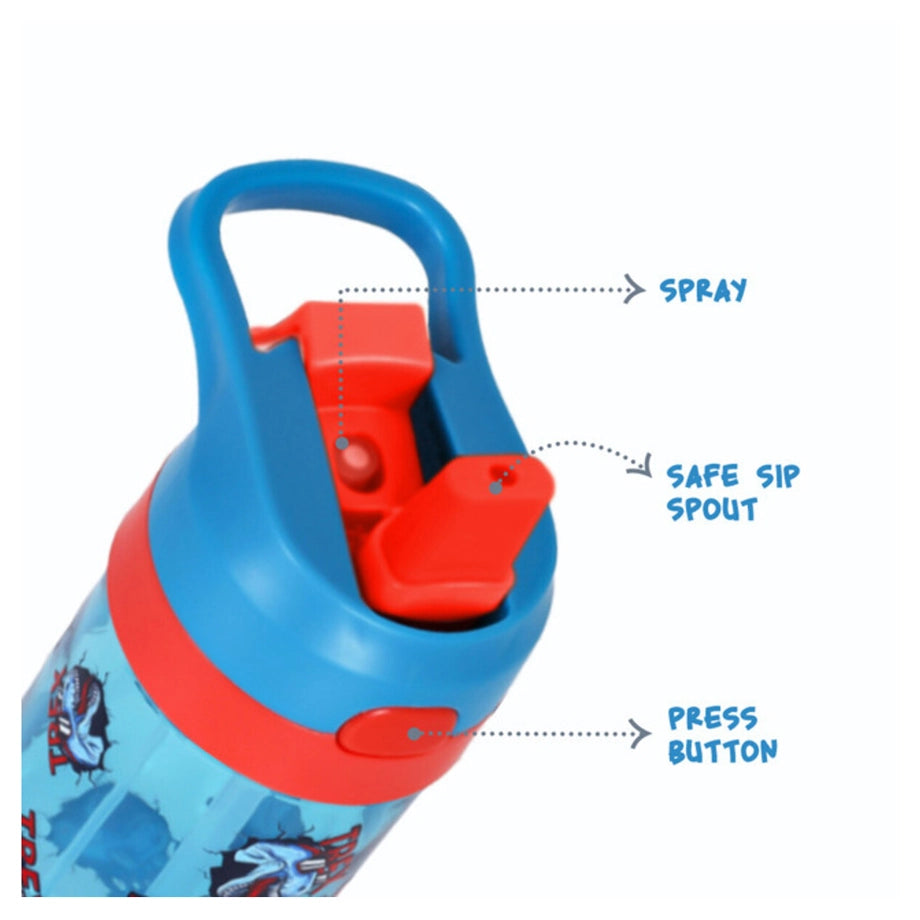 Eazy Kids Tritan Water Bottle with Spray Dino 420ml (Blue)