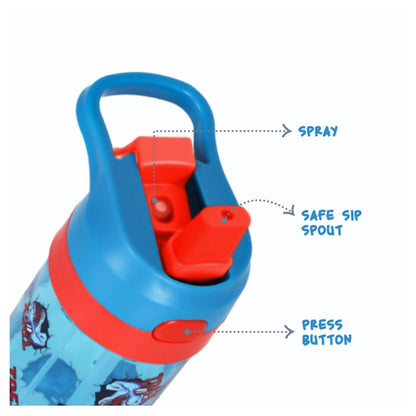 Eazy Kids Tritan Water Bottle with Spray Dino 420ml (Blue)