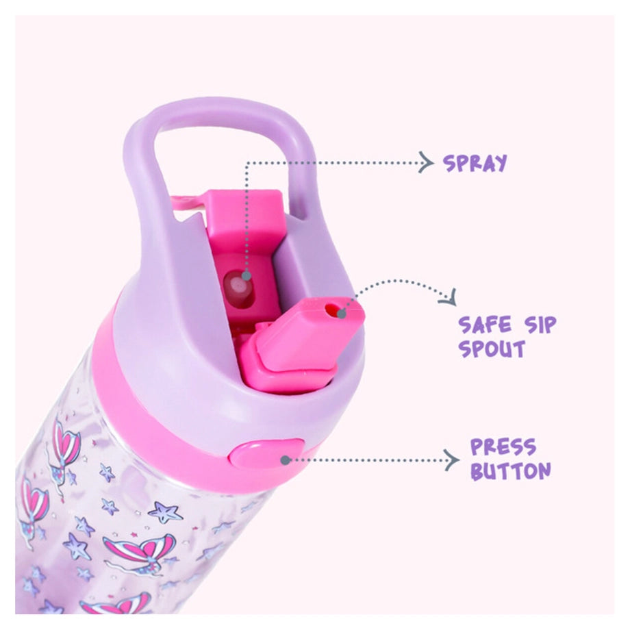 Eazy Kids Tritan Water Bottle with Spray Mermaid 420ml (Pink)