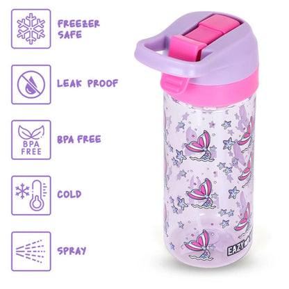Eazy Kids Tritan Water Bottle with Spray Mermaid 420ml (Pink)