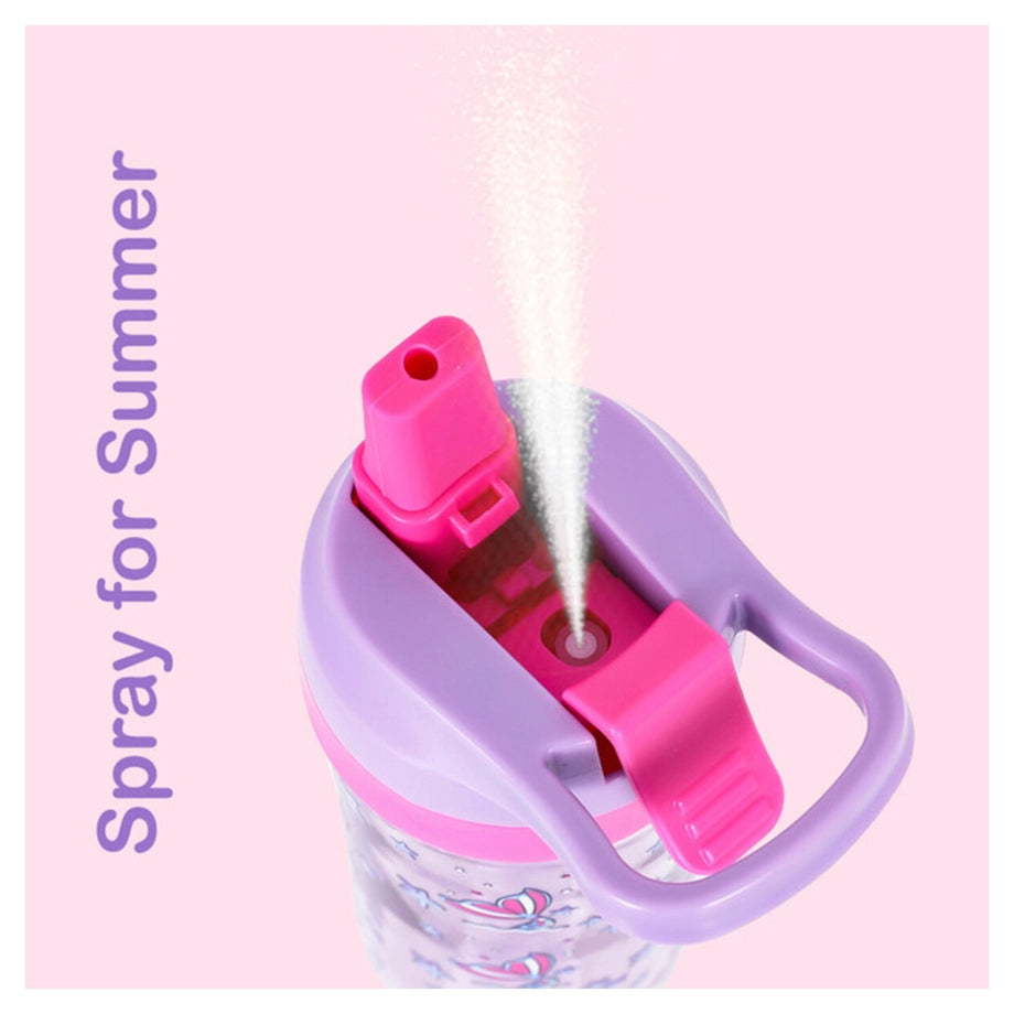 Eazy Kids Tritan Water Bottle with Spray Mermaid 420ml (Pink)