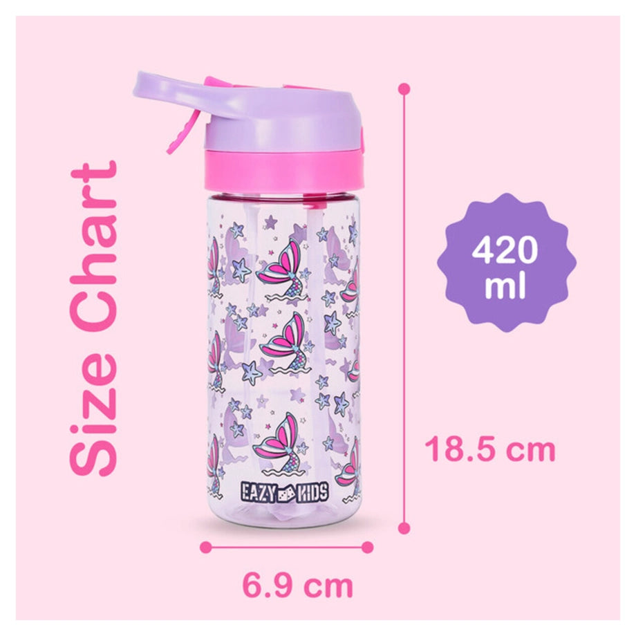 Eazy Kids Tritan Water Bottle with Spray Mermaid 420ml (Pink)