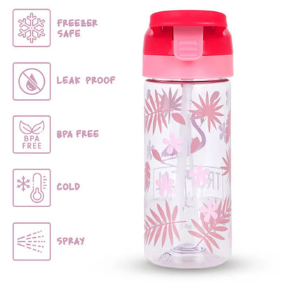 Eazy Kids Tritan Water Bottle w/Spray Tropical 420ml (Pink)