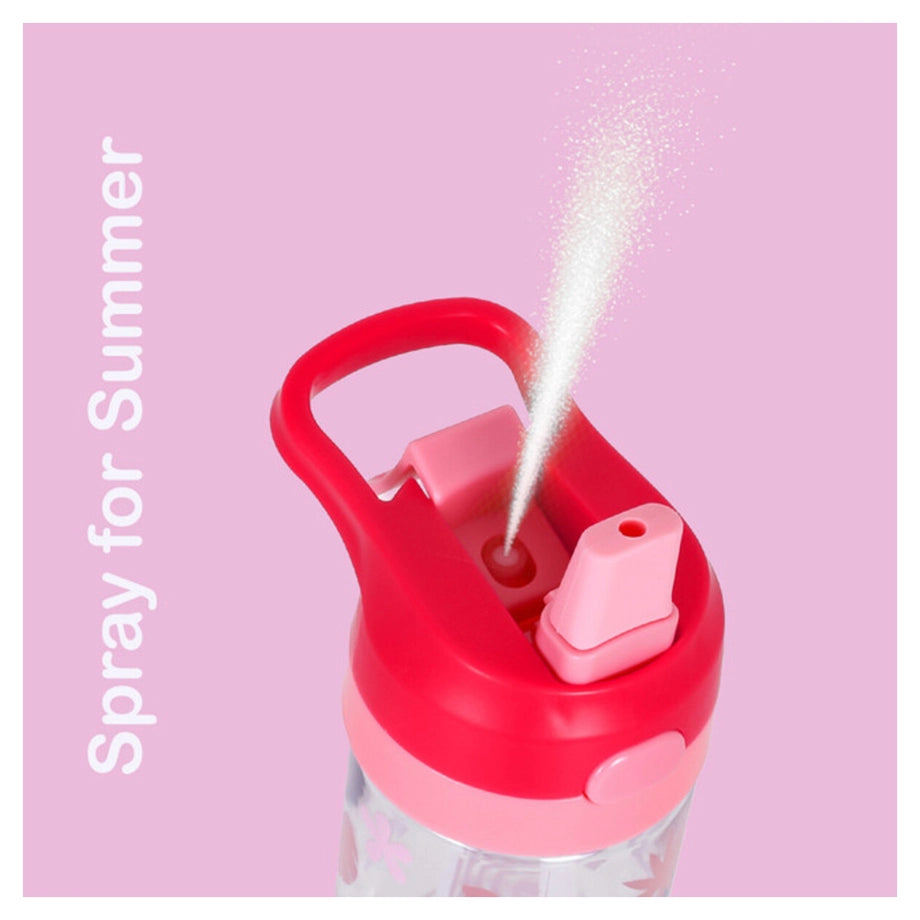 Eazy Kids Tritan Water Bottle w/Spray Tropical 420ml (Pink)
