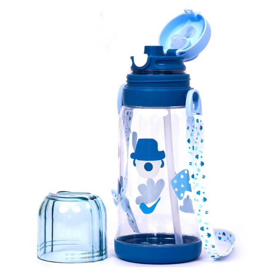 Eazy Kids Water Bottle 600ml wt straw (Blue)