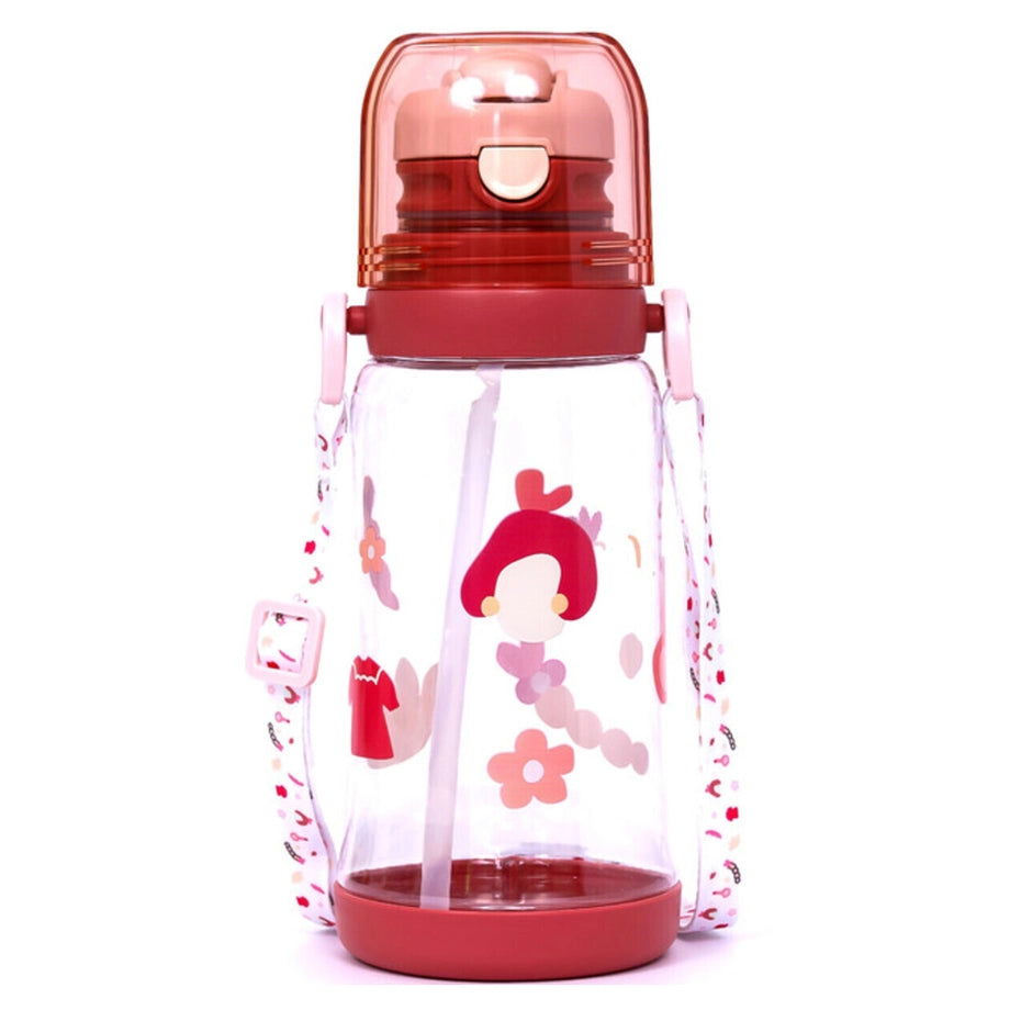 Eazy Kids Water Bottle 600ml wt straw (Pink)